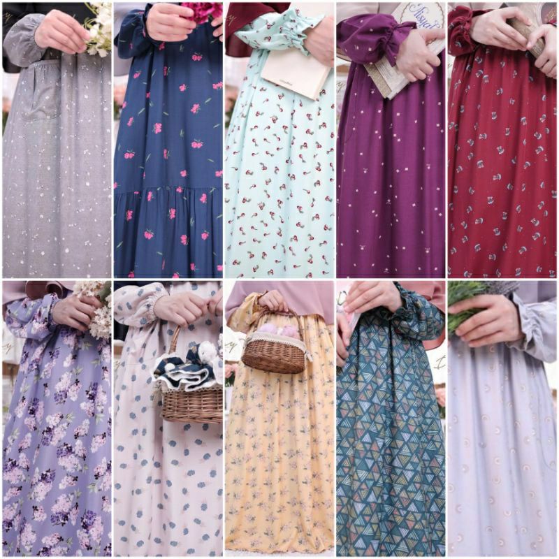 farren oxford blue,ciliega minr,kelaya ashgrey ditsy agustus 2021 size S M L Xl jumbo