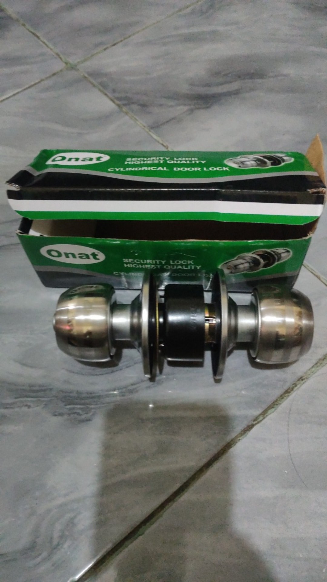 Kunci Pintu Kamar Mandi Bulat Onat / Tarikan Gagang Handle Putar Stainless