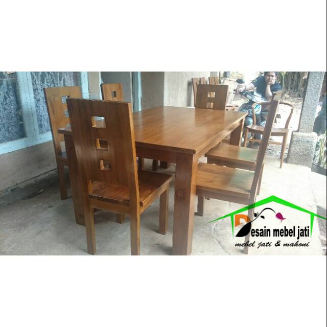 Kursi makan minimalis 6 kursi jati jepara