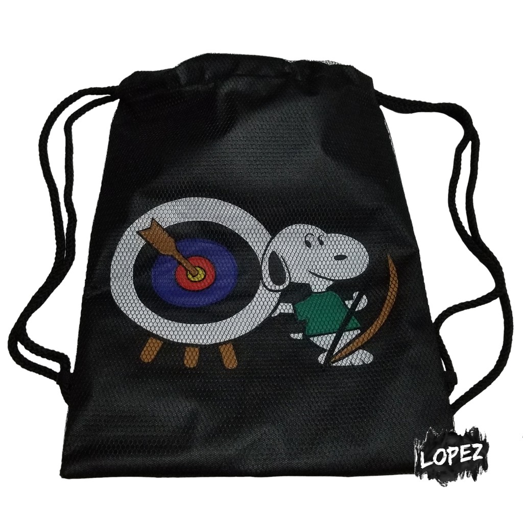 Tas Jaring Snoopy Arrow / Drawstringbag Snoopy Woodstock / Tas Ransel Peanuts Lopez