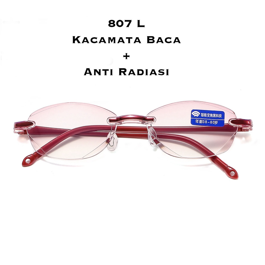 Kacamata Baca Lensa Plus Anti Radiasi +1.00 s/d + 4.00  Kacamata Wanita Reading Glasses 807 L