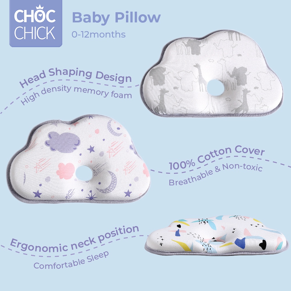 Choc Chick Memory Foam Baby Pillow Bantal Tidur Anak Bayi Anti Peyang Ergonomis