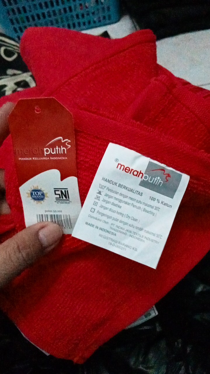 Rc Merah Putih Handuk Mandi 70x135/60x120/50x100 / Handuk Mandi Motif Polos By Terry Palmer