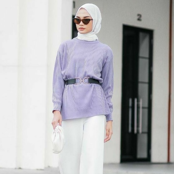 OOTD Celana Kulot Putih + Sweater Boxy Rajut Special Gift Box Kado Wanita Hampers ONE SET.