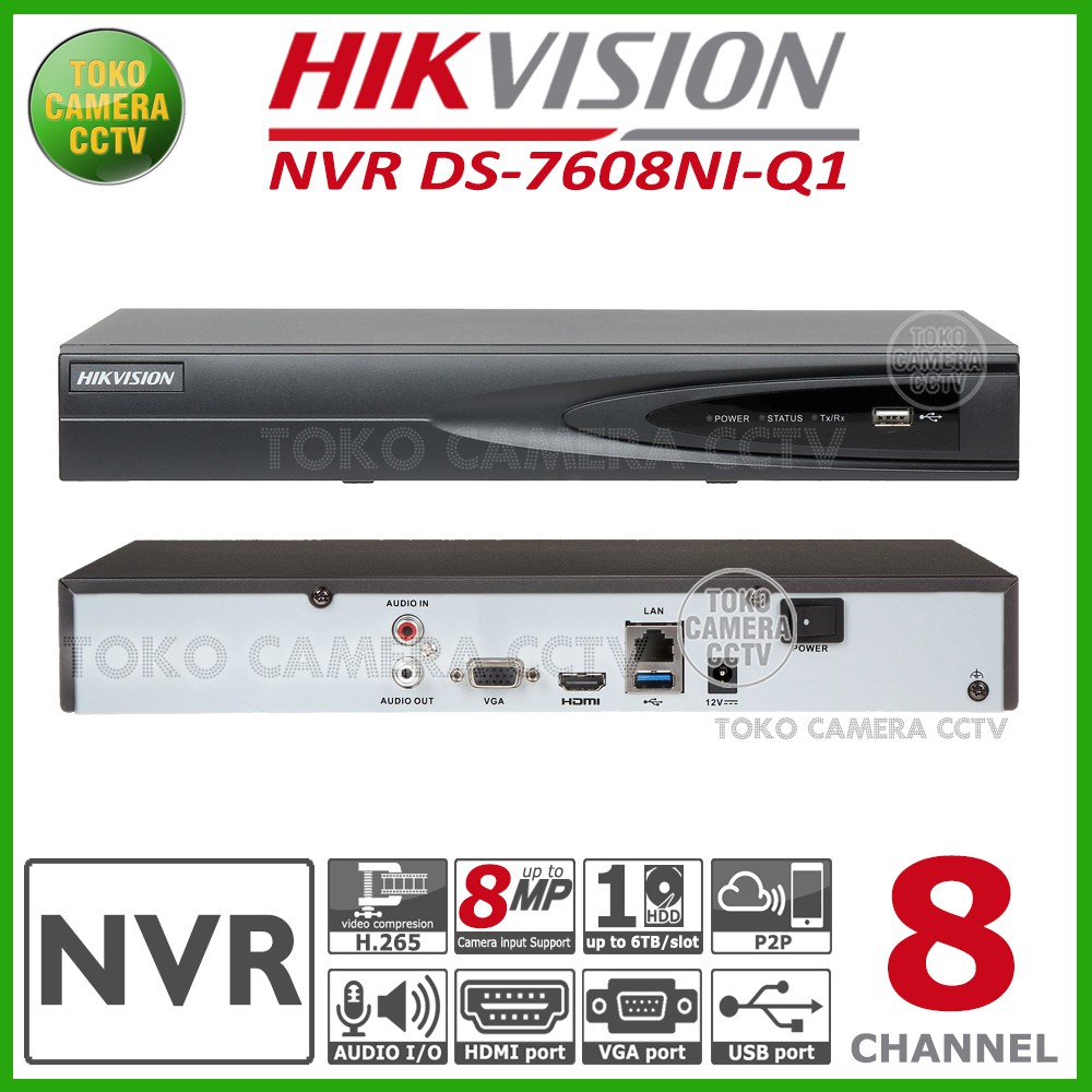 NVR HIKVISION 8 CHANNEL DS-7608NI-Q1