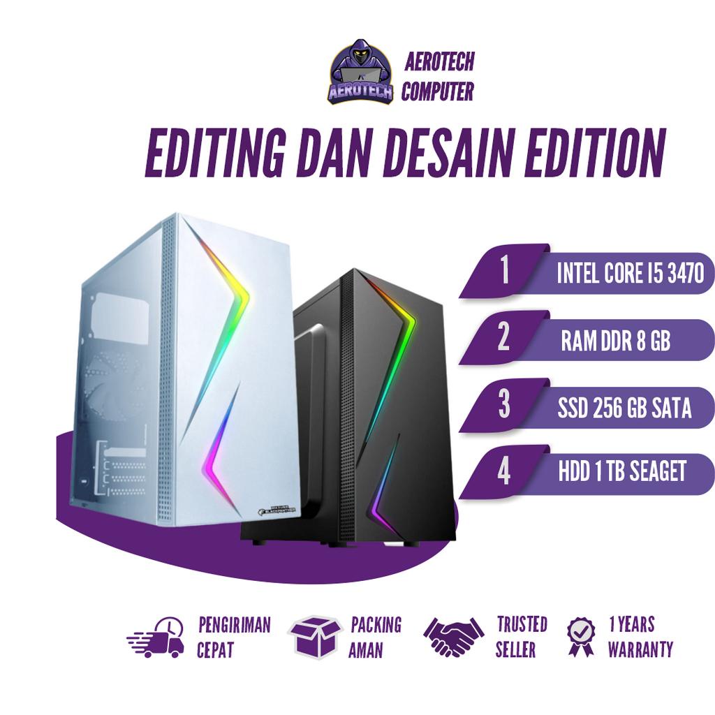 PC RAKITAN CORE I5 3470 | RAM 8 GB | SSD 256 GB | HDD 1 TB UNTUK EDITING DAN DESAIN