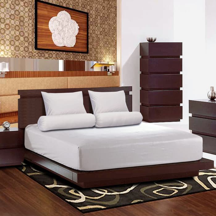 NEW Sprei Katun Jepang Polos Putih 90x200x25