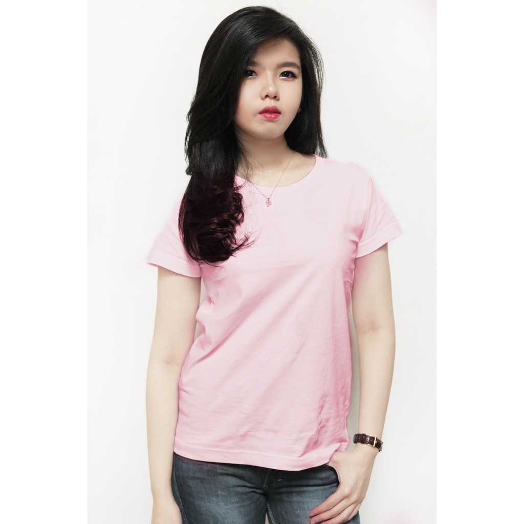 Kaos Kuyaku Kaos Polos Premium Wanita - Baby Pink