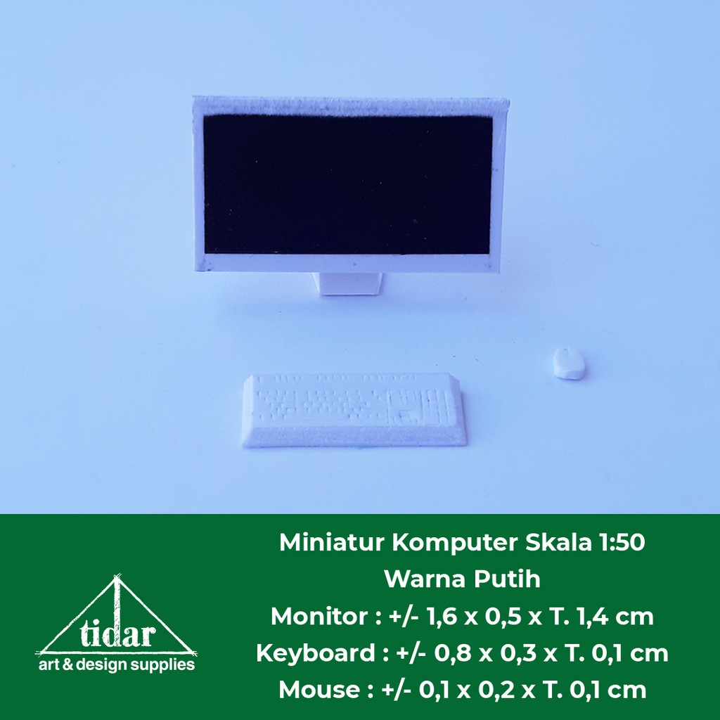 

[MR] MH - Miniatur Komputer PC - Monitor + Keyboard + Mouse Skala 1:50