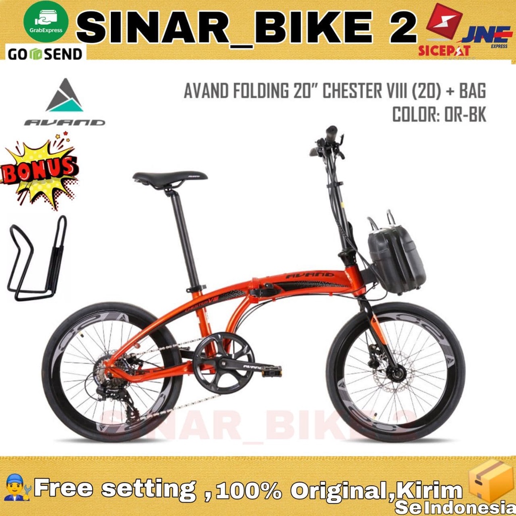 Sepeda Lipat 20 Inch Avand Chester VIII 8 Speed Alloy Rem Hidrolik