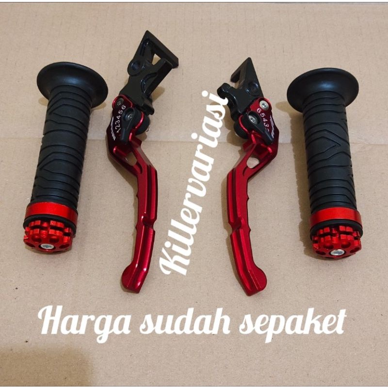 promo paket handgrip Jalu + handle rem cnc pcx 150 pcx 160 Vario 160 double disc harga Sepaket sesuai foto