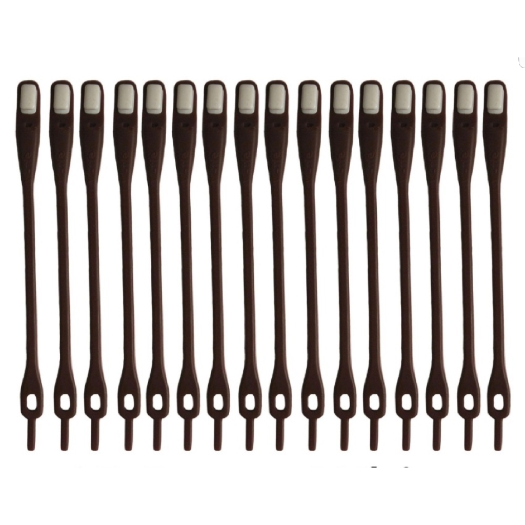 HILACES BASIC Lazy Shoelace Tali Sepatu Silikon tali sepatu karet (8PCS/PACK)-BROWN/WHITE