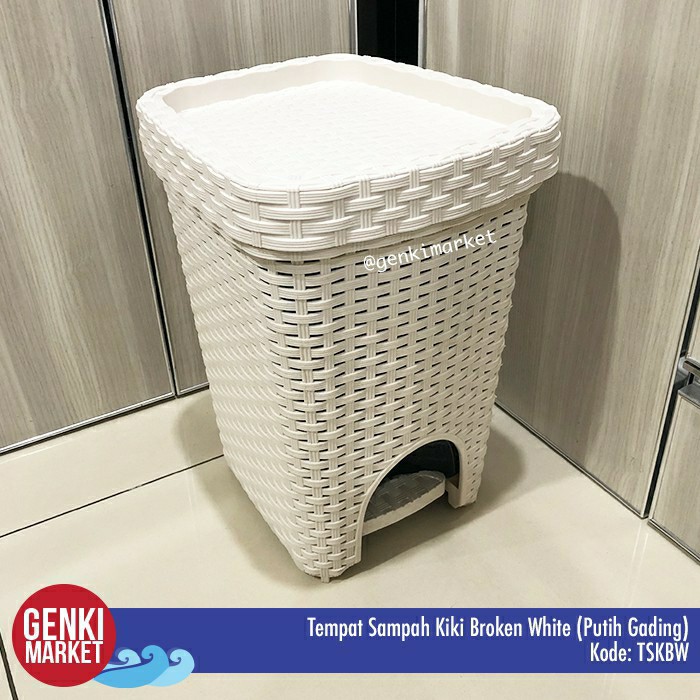 Tempat Sampah Rotan Injak Kiki  / Tong Sampah Indoor  / Keranjang Sampah Genki Market