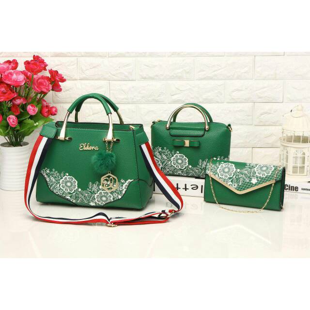 Eldora Ileena 56023-5 Set 3in1 / Tas Branded Batam Tas Import