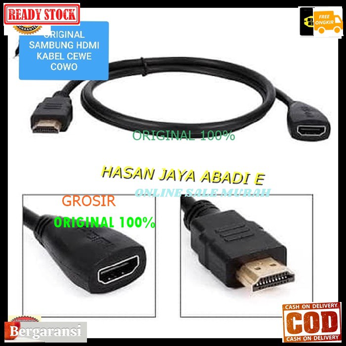 G294 kabel Hdmi Sambungan 30 cm cabang penambah cable Male Female penyambung original komputer laptop computer extension konektor splitter audio sambungan cewe Jek jack converter gambar anycast dongle dvd original elektronik tv  BISA SEGALA ELEKTRONIK