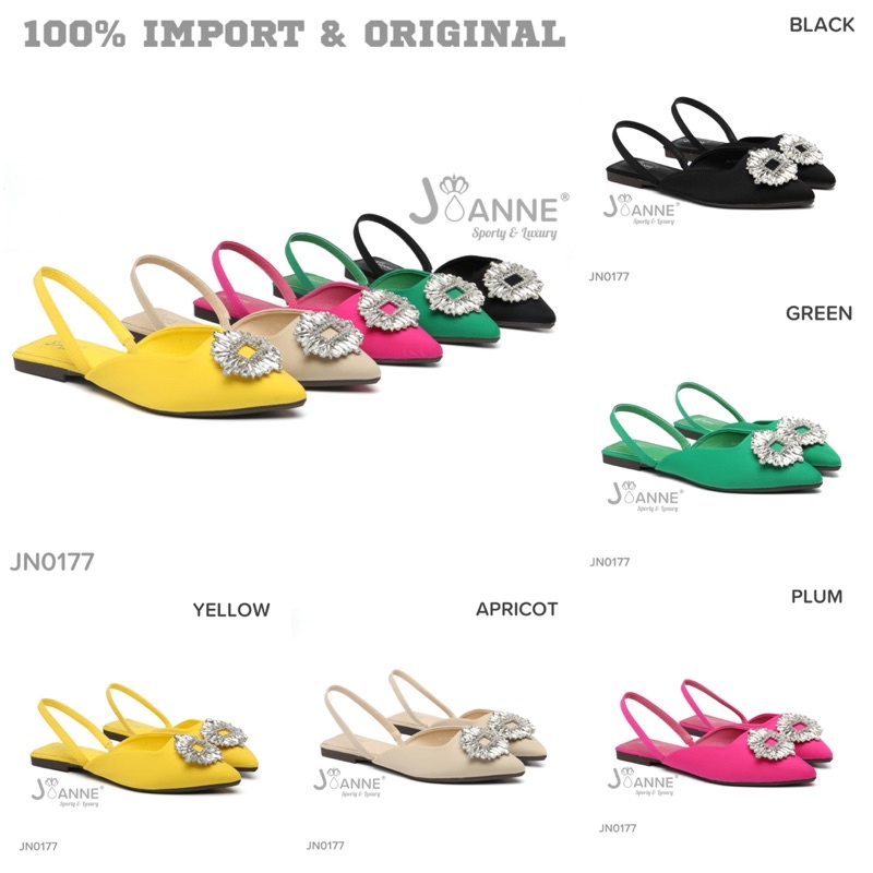 [ORIGINAL] JOANNE Sparkly Slingback Flats Shoes Sepatu Wanita #JN0177