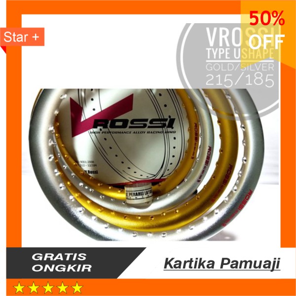 TERLARIS  velg rosi type u shape ukuran 215 dan 185 warna gold atau silver