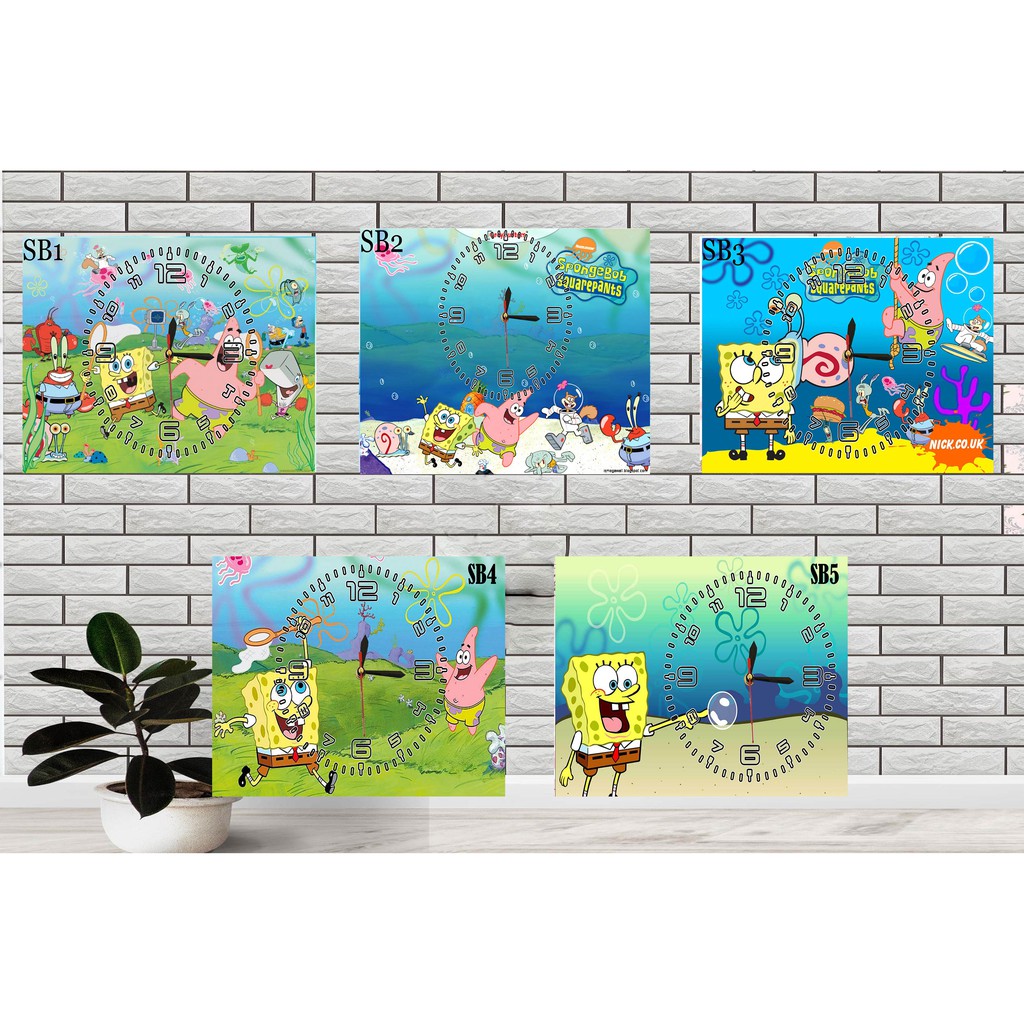 Jam Dinding Karakter Kartun Spongebob Squarepants