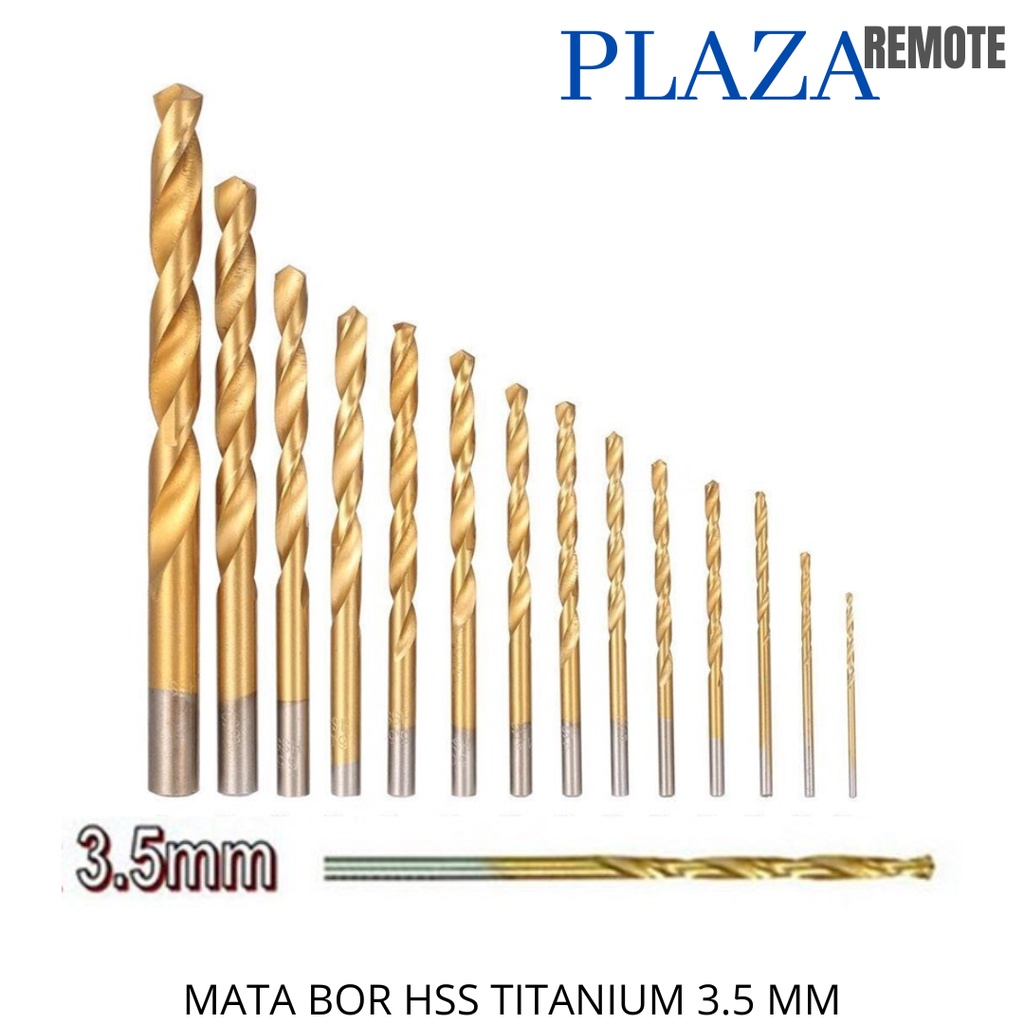 MATA BOR HSS TITANIUM COATED KAYU LOGAM BESI ALUMUNIUM 3,5 MM