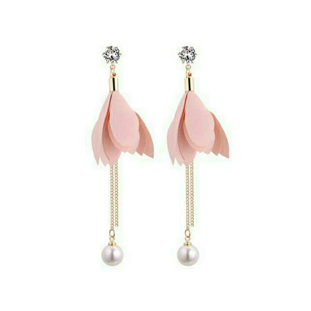 LRC Anting Tusuk Fashion Leaf Shape Decorated Earrings