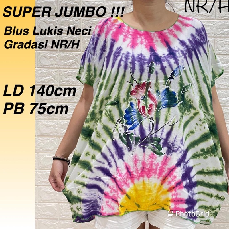 BAJU BALI SUPER JUMBO BLUS LUKIS NORONCE 4XL NR/H REAL PICT 100KG MUAT!!!!