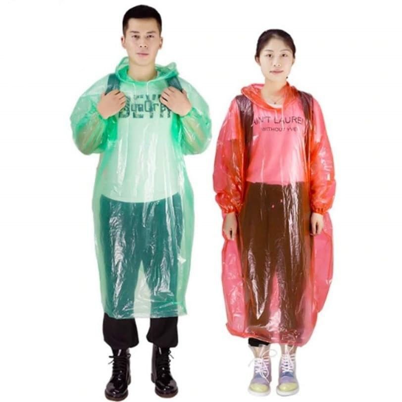 【COD】 Ponco Plastik Bisa Pakai Berkali-kali` Jas Hujan Plastik LDPE` Poncho Raincoat Transparan