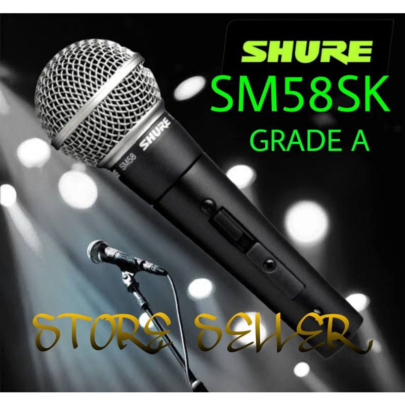 MIC KABEL SHURE SM 58 GRADE A / MIC KUALITAS BAGUS + KABEL MIC 10 METER