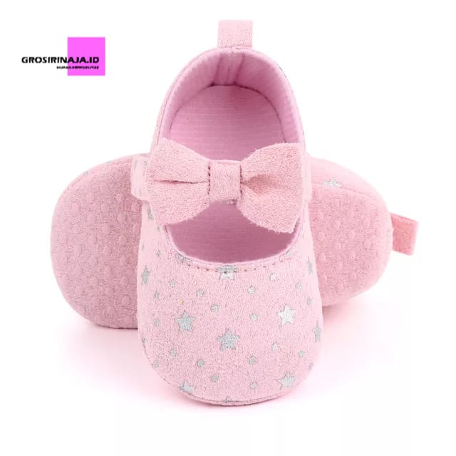 Sepatu Bayi Perempuan Motif Bintang-Prewalker Anak 0-14 Bulan