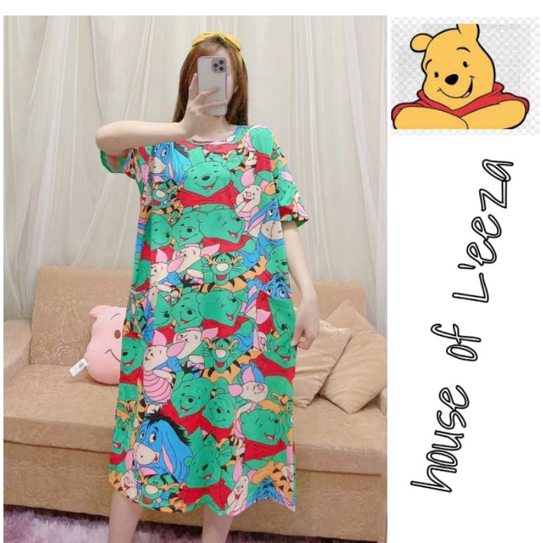 Daster The Pooh BIGSIZE/Daster Wanita Import Jumbo SIZE/ daster dewasa import premium