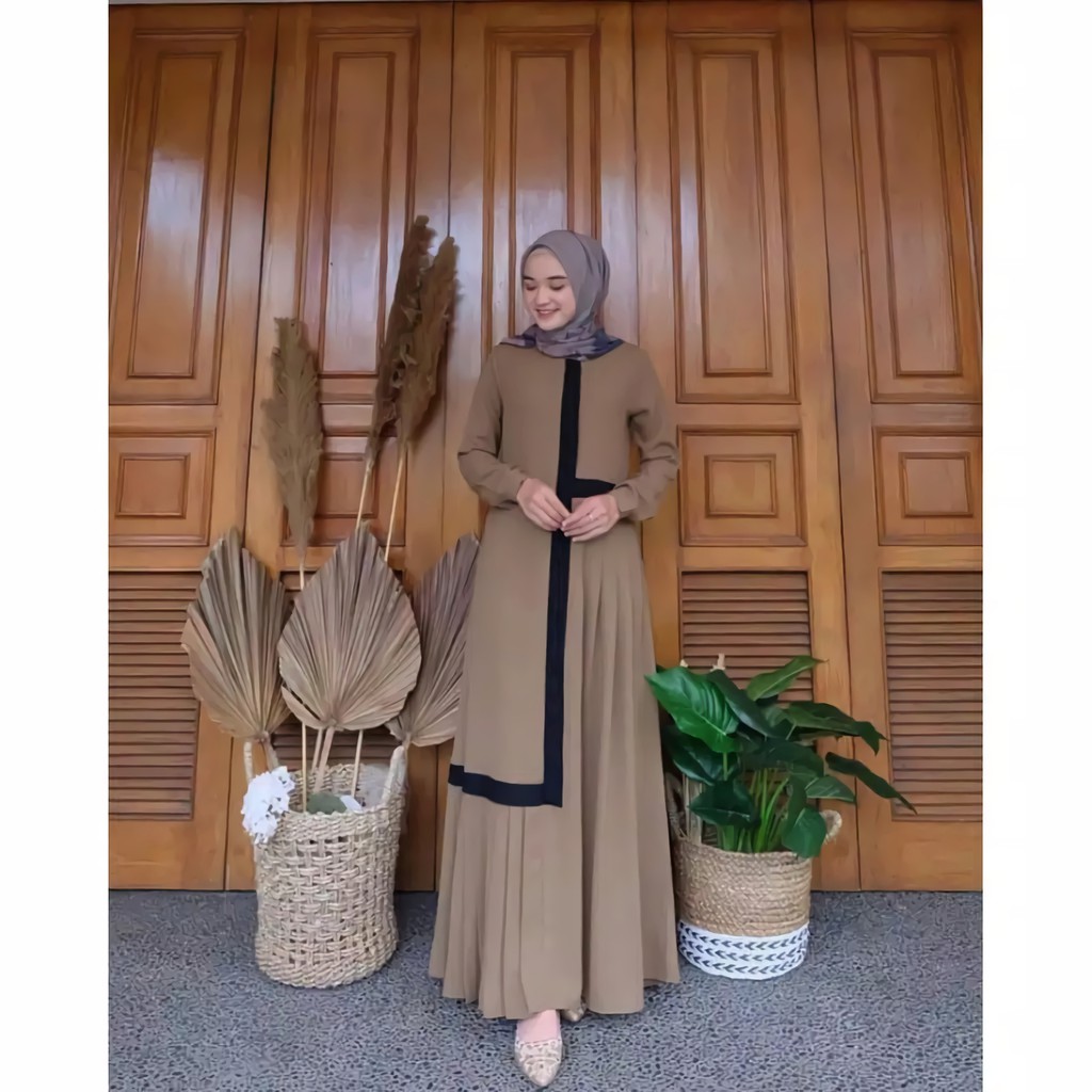 FMOS Hanna Maxi Dress SIze S M L XL Fashion Muslim Terbaru-0