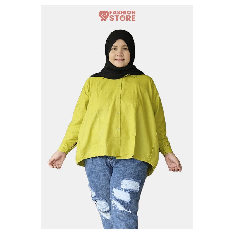 Kemeja Linen Oversize LD 160cm Jumbo Muat BB 110kg