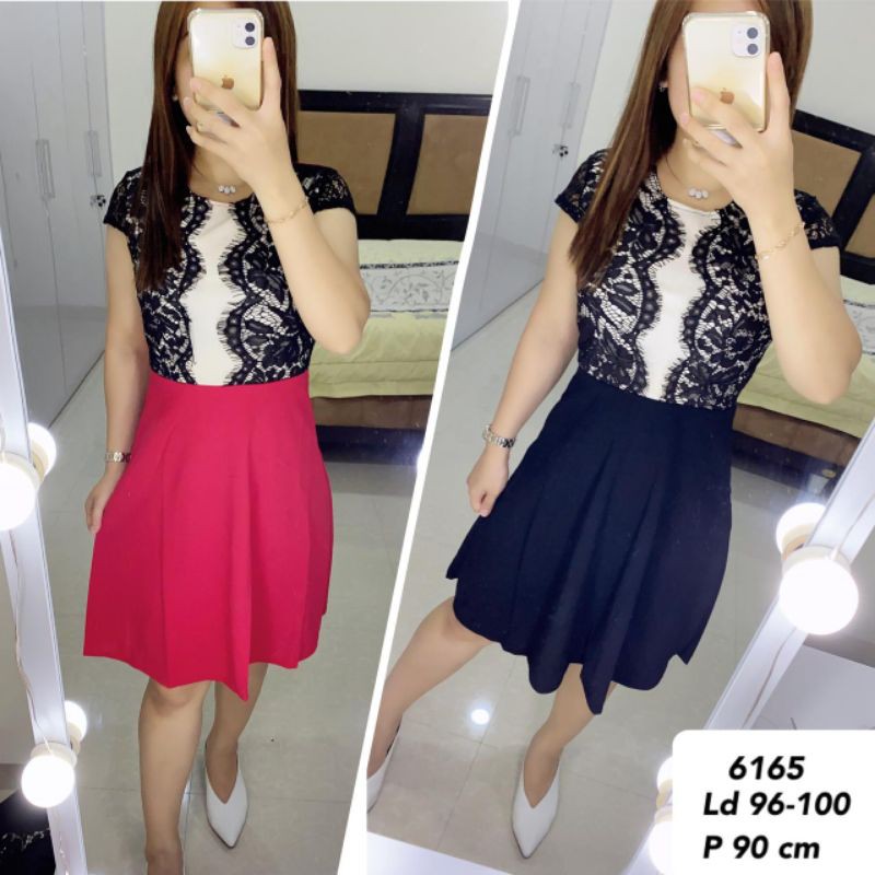 dress Wedges import Kombi brokat 6165