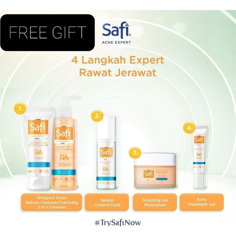 SAFI Paket Acne Expert Rapid Action Technology | Paket Safi Kulit Berjerawat Acne Expert