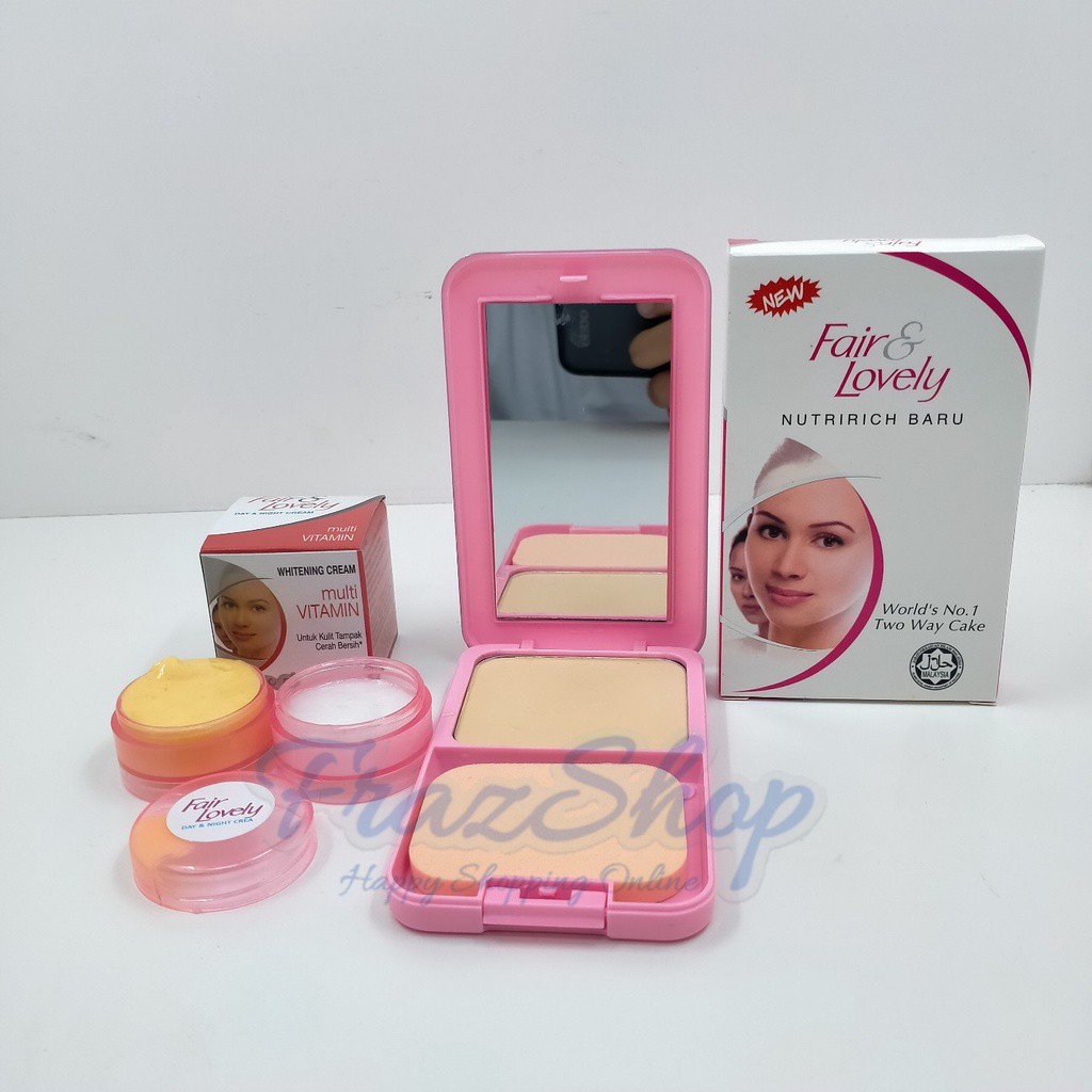 Paket 2 IN 1 Fair & Lovely - Bedak dan Cream Siang Malam Fair & Lovely