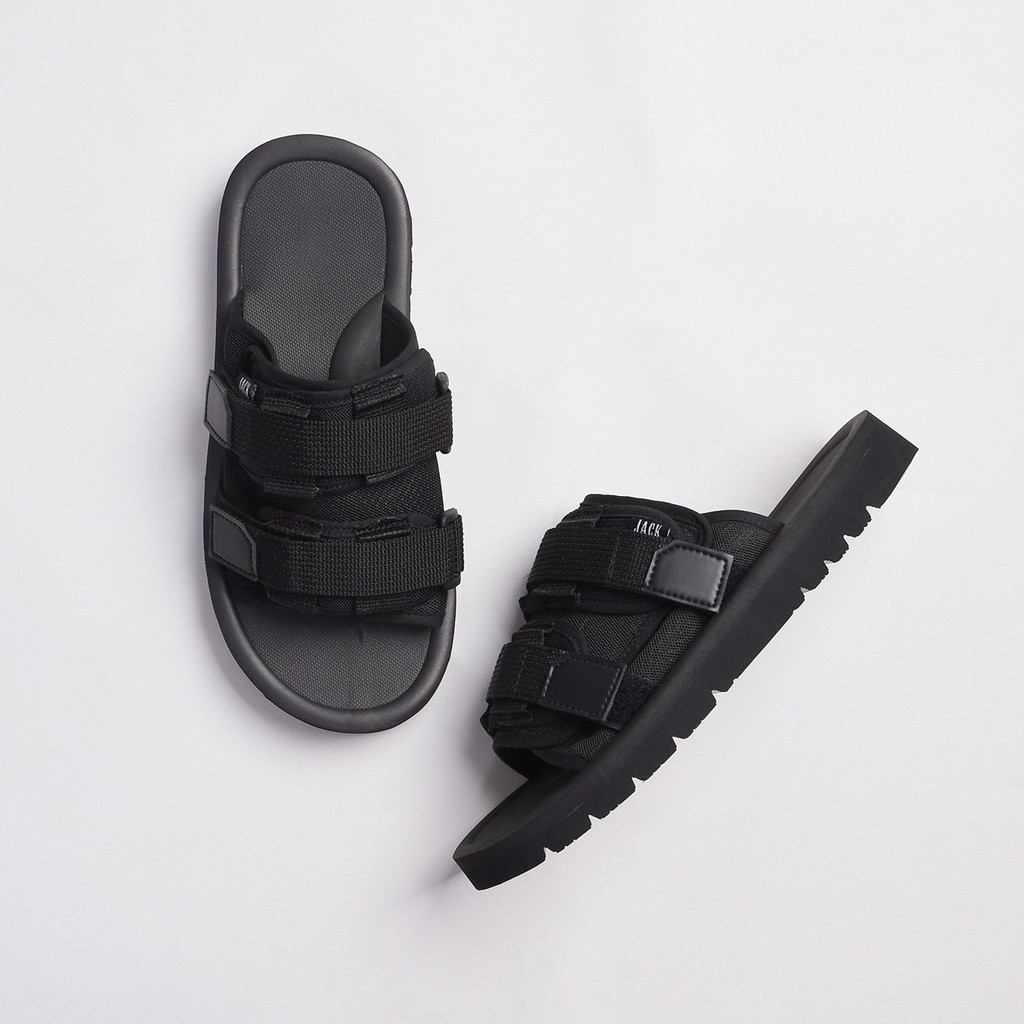 Almo Black | Sendal Gunung Hitam Original Santai Kasual Pria Lokal Sandal Footwear New | FORIND Jack