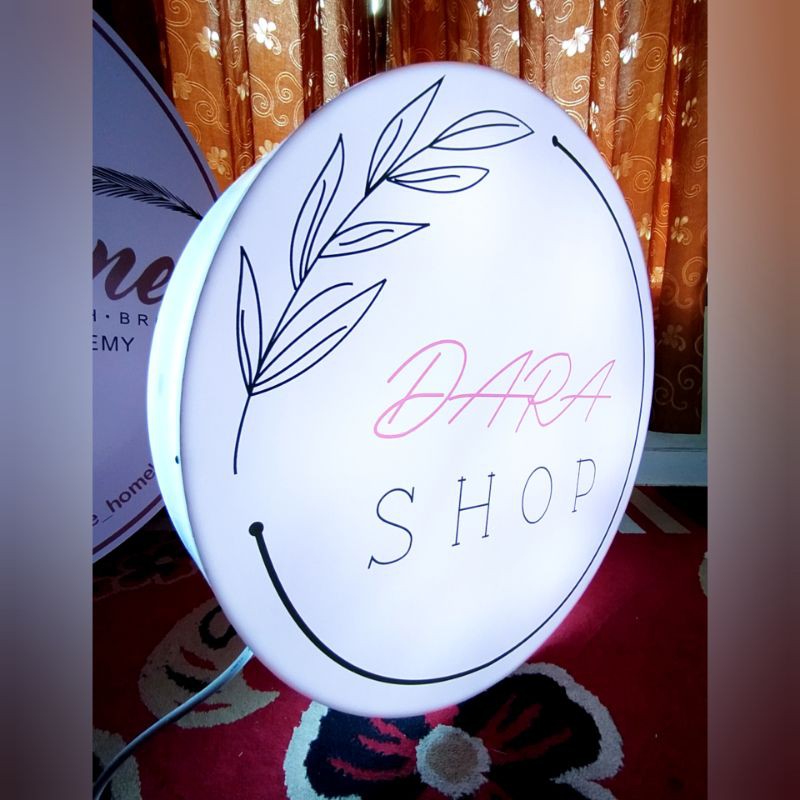 Custom Lampu Neon Box Acrylic Ukuran 60 Cm 2 Sisi Muka Plakat Papan Nama Tempat Usaha Box Lampu Meny