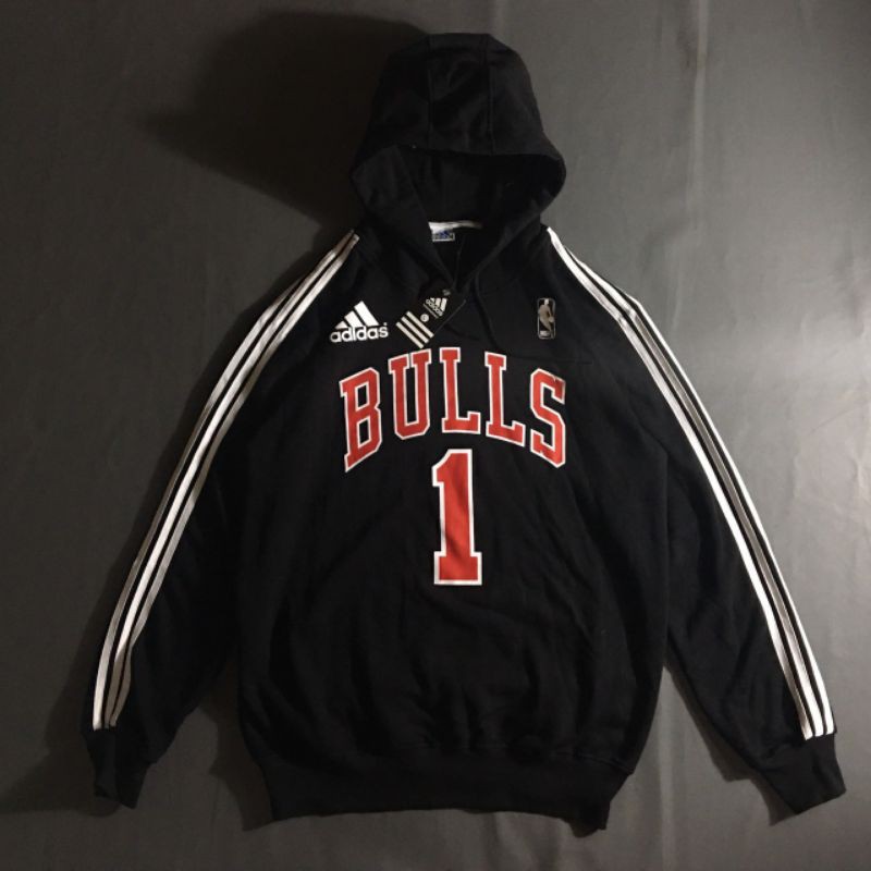 Hoodie Adidas Bulls Rose 1 Hitam Mirror Original Full Tag + Label