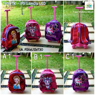 TAS TROLI SEKOLAH ANAK SD SEQUIN LOL LED / TAS TROLLEY LOL