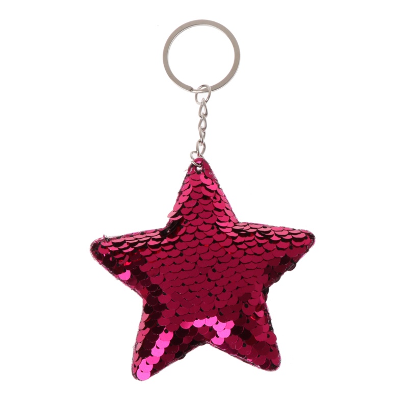 SIY  Beauty Fish Sequin Plush Key Chain Pompom Plush Reversible Glitters Bag Decor