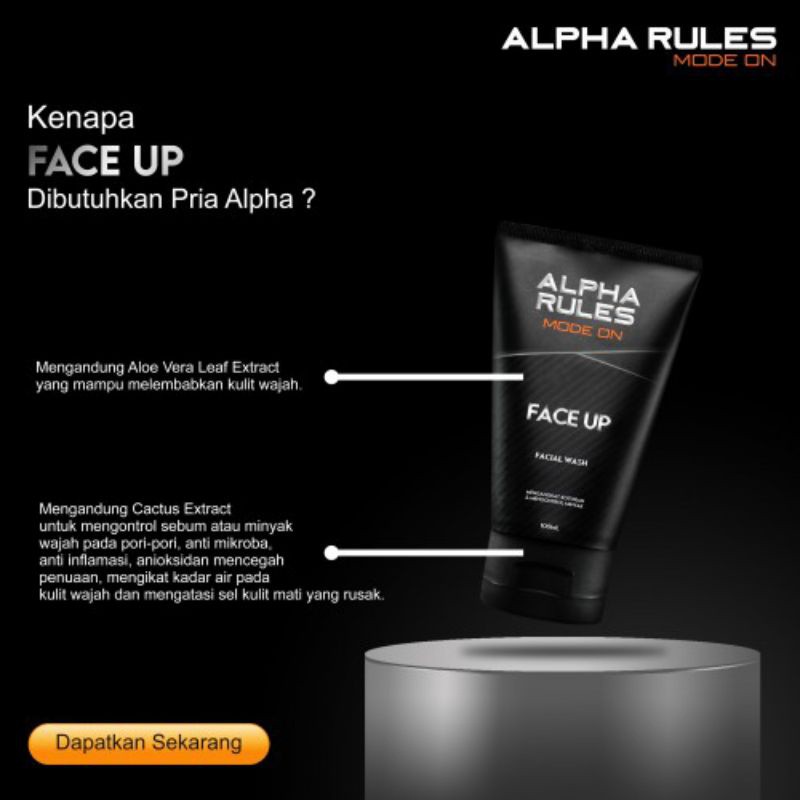 Alpha Rules Perawatan Pria / Laki-Laki Full Body Contact Shampo Body Wash Face Up Raze Off