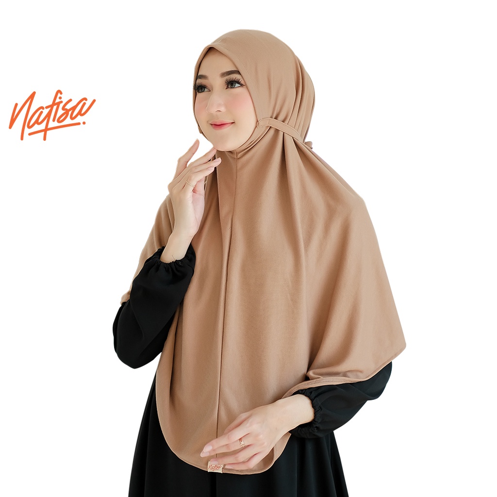 Jilbab Instan Tanpa Bergo Nafisa AT HOME PREMIUM | Hijab Instan Non Pad Kerudung Instan Tali Samping