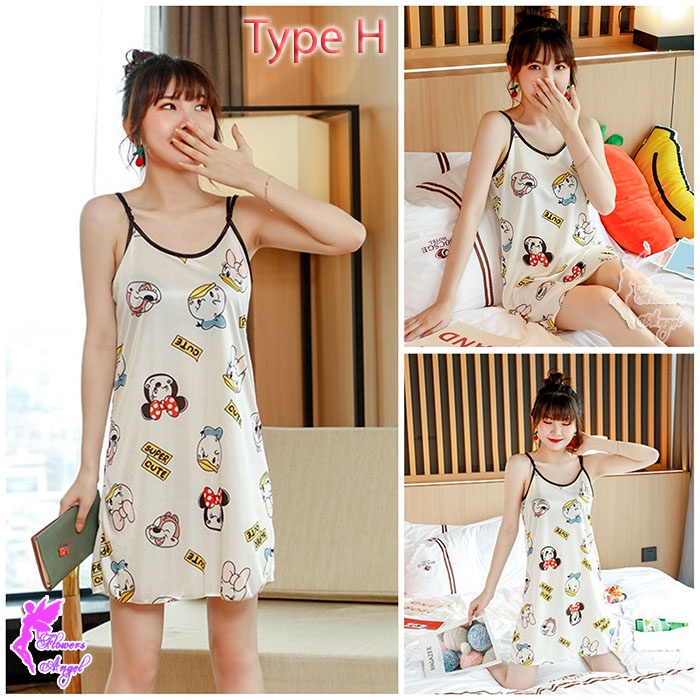 Daster Baju Tidur Wanita Satin Sexy Sleepwear-8