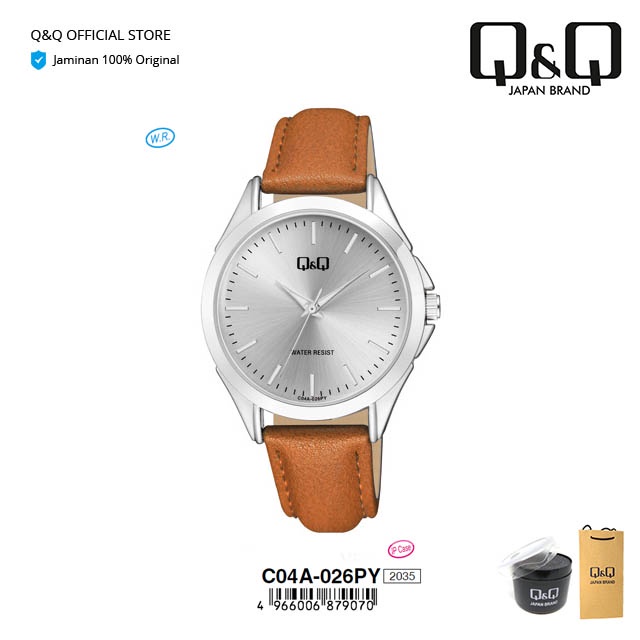 Q&Q QnQ QQ Jam Tangan Arloji Wanita Fashion Analog Kulit - C04 C04A Water Resist 3 BAR-7