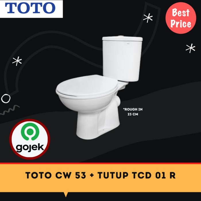 {elekstore} TOTO CLOSET DUDUK CW 53  SW 53JP/53  TCD 01R MONOBLOK TOTO - CLOSET AJA INSTAN BANDUNG D