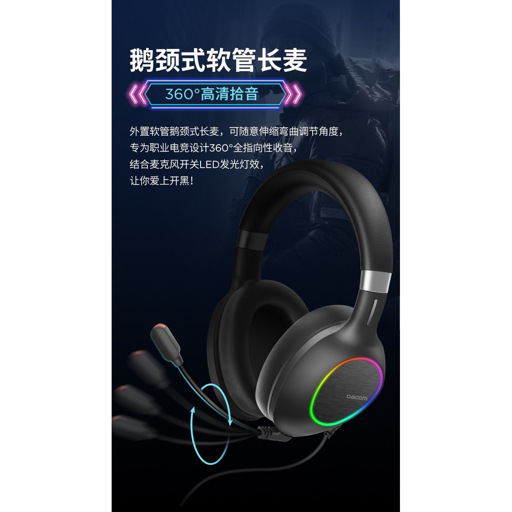 DACOM GH06 - Wired Gaming Headphone with Virtual 7.1 Surround Sound - Headphone Gaming dari DACOM