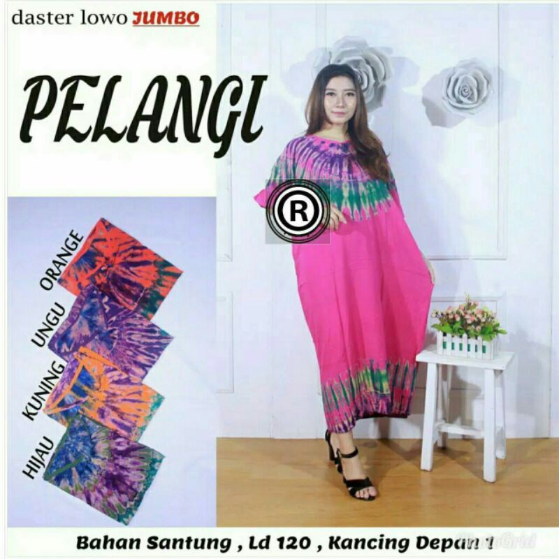 DASTER LOWO JUMBO PELANGI-DASTER KANCING DEPAN-DASTER BUSUI-DASTER LENGAN PENDEK-DASTER MURAH