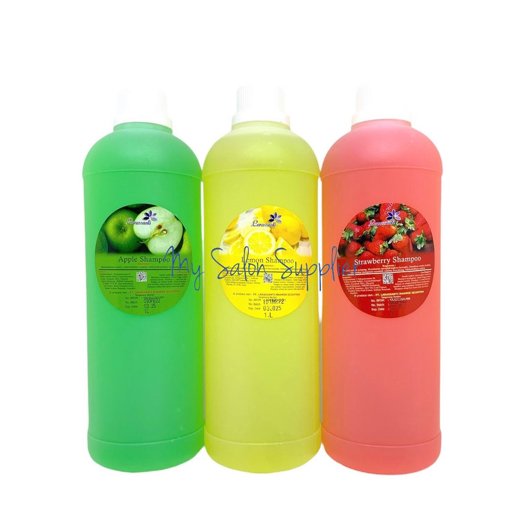 Larassanti Shampoo Botol 1L Apel / Lemon / Strawberry