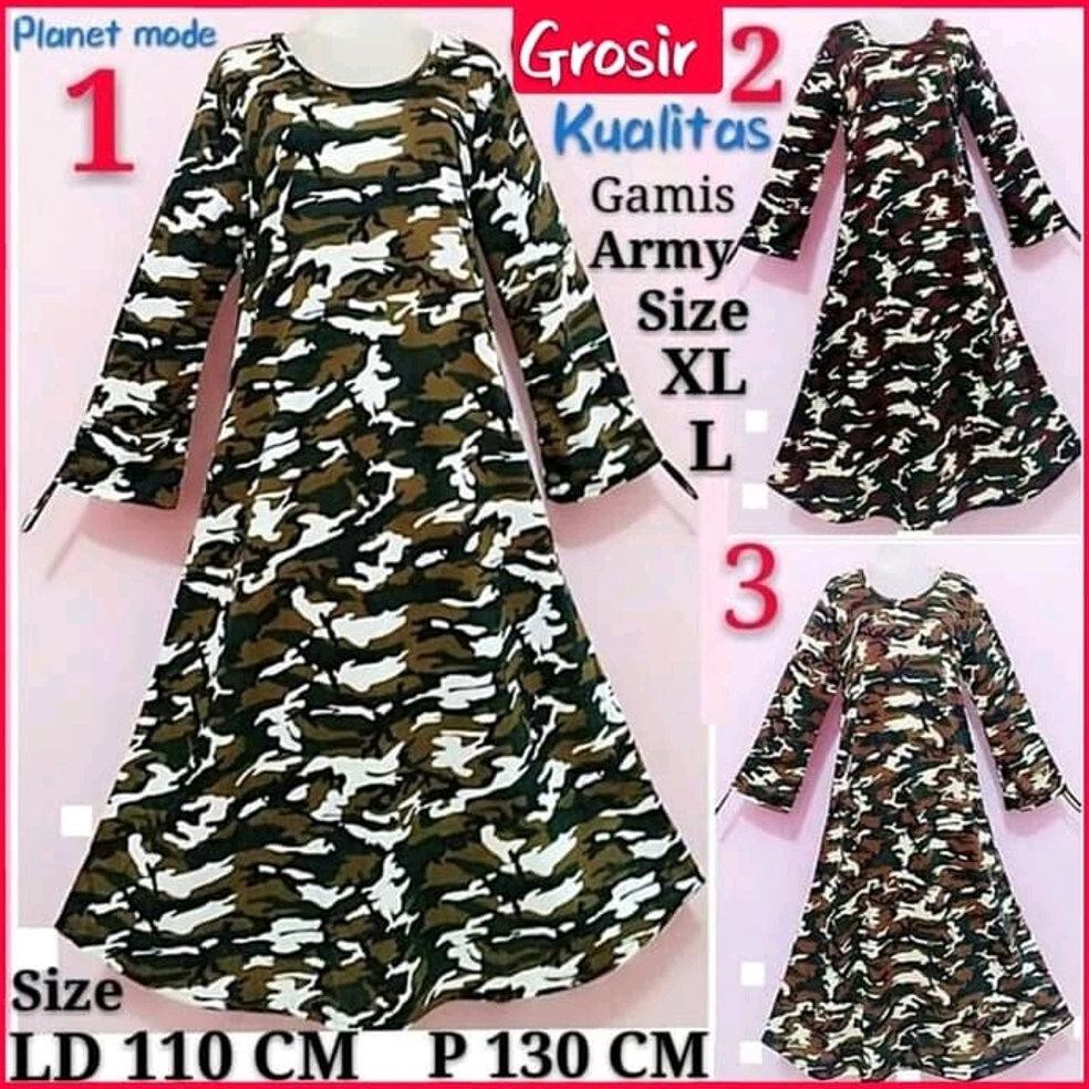 loreng Army Hijau jumbo XXL lengan panjang wanita murah atasan