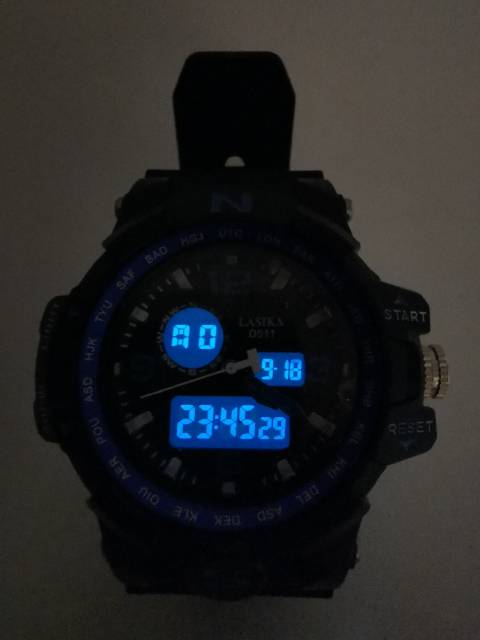 Jam tangan digital double time Sporty water Resist Lasika