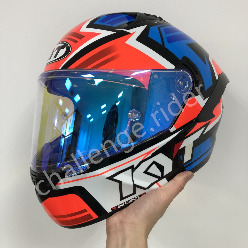 【COD】Visor Kyt Nfr Nx Race Nz Race KYT FLAT IRIDIUM BLUE RED